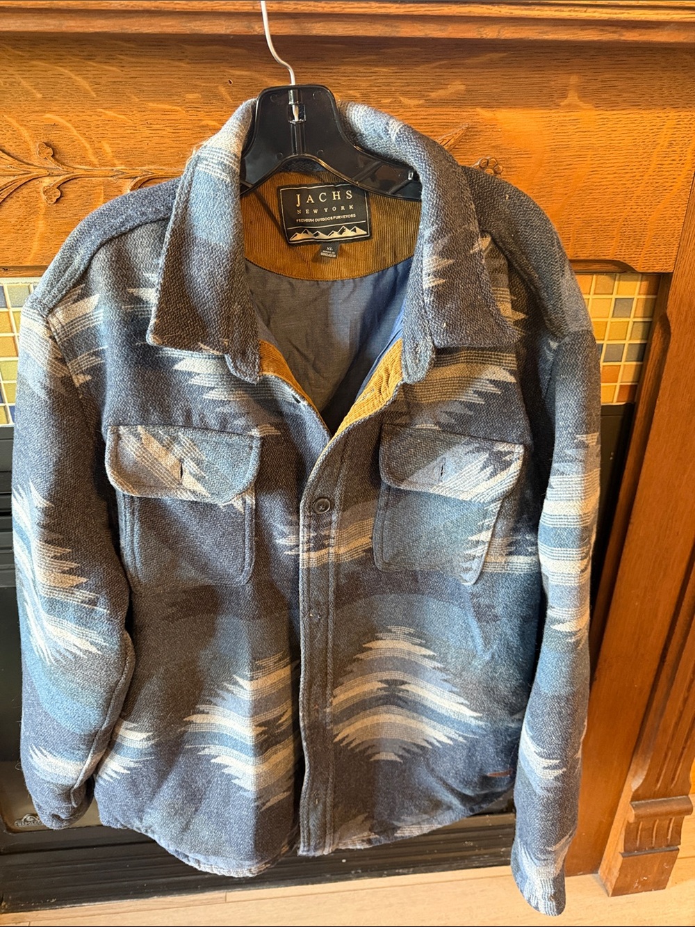 Jachs New York Men's Blue Patterned Field Jacket